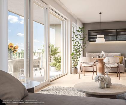 Kompaktes 1-Zi-Apartment mit Duschbad u. Süd-West-Balkon