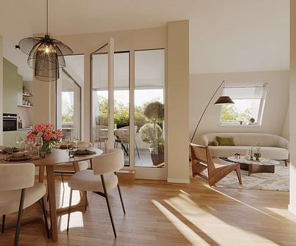 2‑Zimmer‑Dachgeschosswohnung | Loggia | ca. 59 m² | Whg. 69